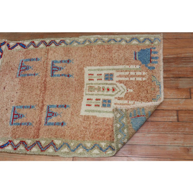 Mid 20th Century Peach Anatolian Turkish Rug, 2'3" X 3'1" For Sale - Image 5 of 5