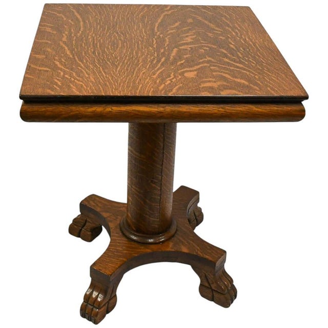Antique 19th-Century Lion's Feet Oak Wood Table For Sale - Image 4 of 7