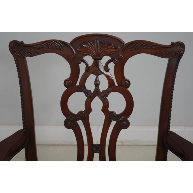 2010s Set of 6 Maitland Smith Chippendale Mahogany Dining Room Chairs For Sale - Image 5 of 12