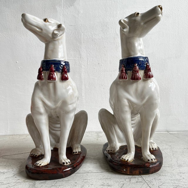 Large Italian Ceramic Greyhounds, 1950s, Set of 2 For Sale - Image 13 of 13