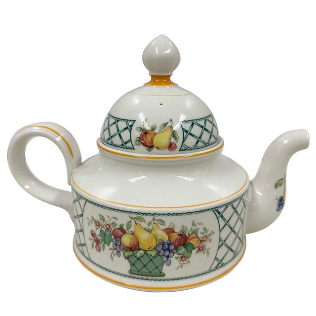 Vintage Villeroy & Boch Basket Pattern Teapot With Lid, Germany For Sale - Image 4 of 9