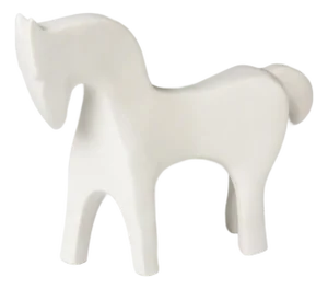 Minimalist White Horse Sculpture – Modern Matte Animal Figurine