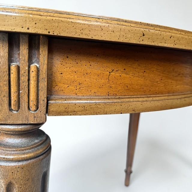 Vintage Traditional Oval Dining Table With Bookmatched Walnut Veneer Top For Sale - Image 9 of 12