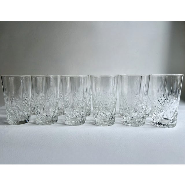 Vintage Set of 12 Cristal d'Arques Durand Clear Cut Crystal Tumblers For Sale - Image 17 of 17