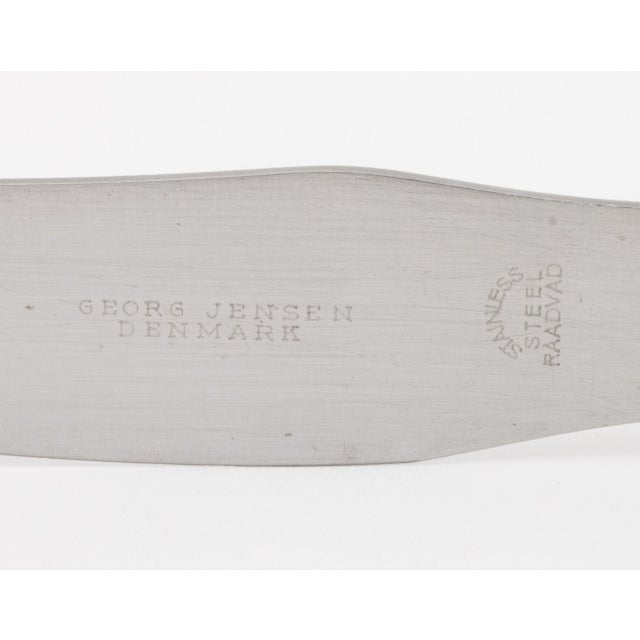 Metal Georg Jensen "Mitra" Stainless Steel Flatware Partial Service, 62 Pieces For Sale - Image 7 of 8