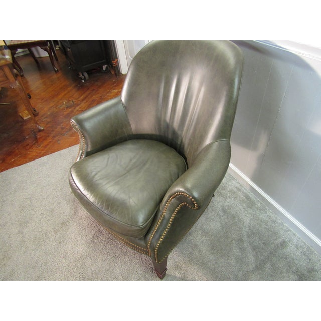 Baker Furniture Pair of Leather Chairs For Sale - Image 9 of 13