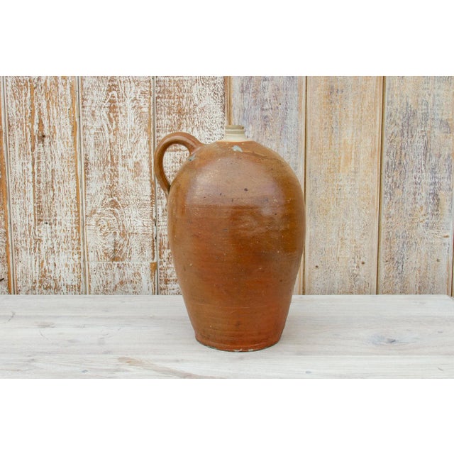 Terracotta Burnished Clay Wine Jug For Sale In Los Angeles - Image 6 of 8