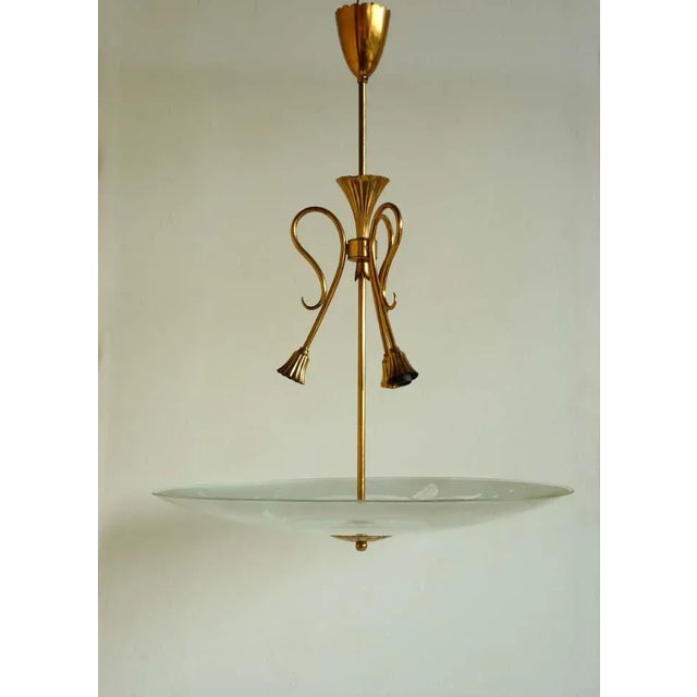 Gold Mid-Century Italian Pendant Lamp, 1950s For Sale - Image 8 of 8