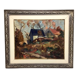 Mid 20th Century Isabel Gardner Impressionist Rural Landscape Painting For Sale