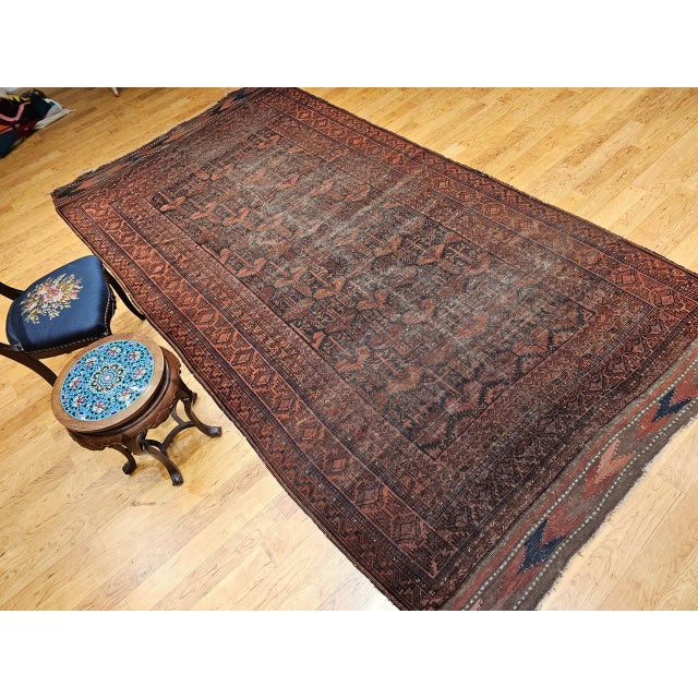 Late 19th Century 19th Century Hand-Knotted Afghan Gallery Rug in Allover Geometric Pattern For Sale - Image 5 of 18