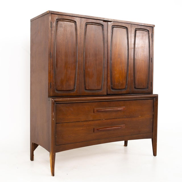 Broyhill Emphasis Mid Century Walnut Highboy Dresser Chairish