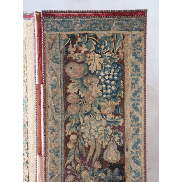 Antique Three-Panel Folding Screen with Gobelin Tapestry, 1890s For Sale - Image 6 of 16