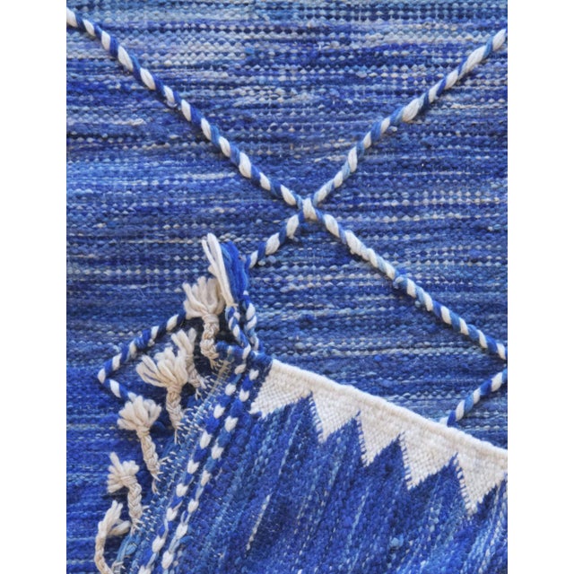 Blue Blue Moroccan Runner Rug - 8.3 X 2.1 Ft For Sale - Image 8 of 8