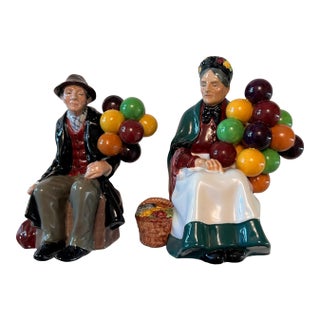 Vintage Royal Doulton “The Old Balloon Seller” & “The Balloon Man” Figurines For Sale
