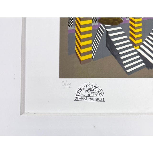 Contemporary Pedro Friedeberg, El Siglo De Pericles, Hand Signed Serigraph, Custom Framed, Edition 5/42 For Sale - Image 3 of 3