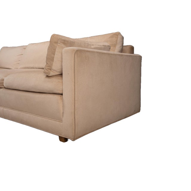 Wood 1970s Duck Feather Down Upholstered Long Parson Sofa by Baker - For Reupholstering 2 of 2 For Sale - Image 7 of 14