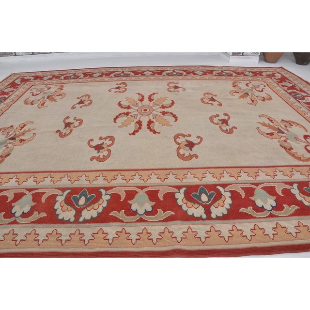Textile Anatolian Oushak Vintage Floor Carpet For Sale - Image 7 of 10