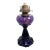 Late 19th Century Tall Amethyst Glass Oil Lamp With Brass Burner For Sale