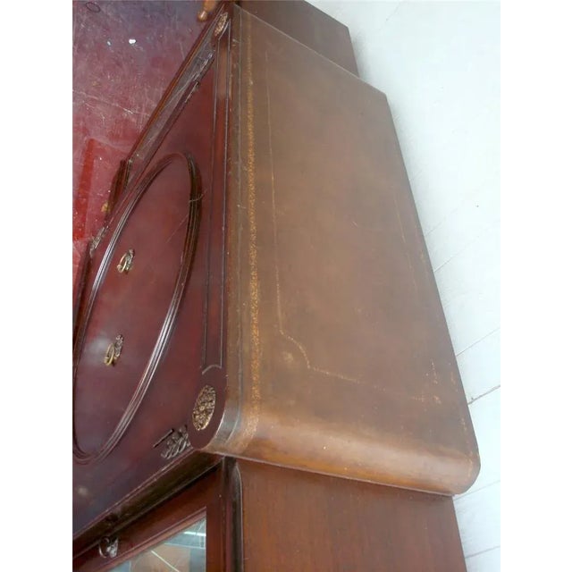 Mahogany Cocktail Bar Liquor Cabinet Buffet Sideboard With Javit Glassware For Sale - Image 4 of 11