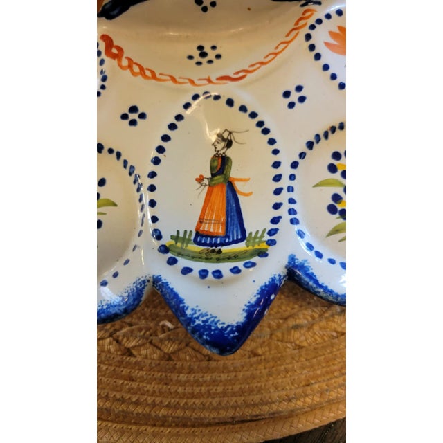 French Country Late 20th Century Henri Quimper Oyster Serving Platter For Sale - Image 3 of 8