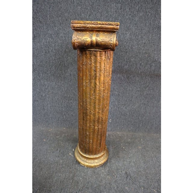 Gilded Corinthian Column Pedestal Chairish
