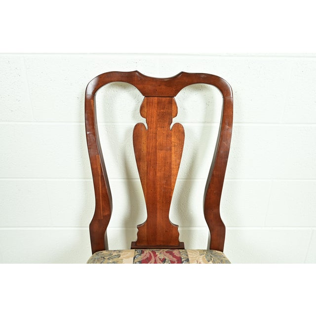 Baker Furniture Style Queen Anne Solid Cherry Wood Dining Chairs, Set of Four For Sale In South Bend - Image 6 of 12