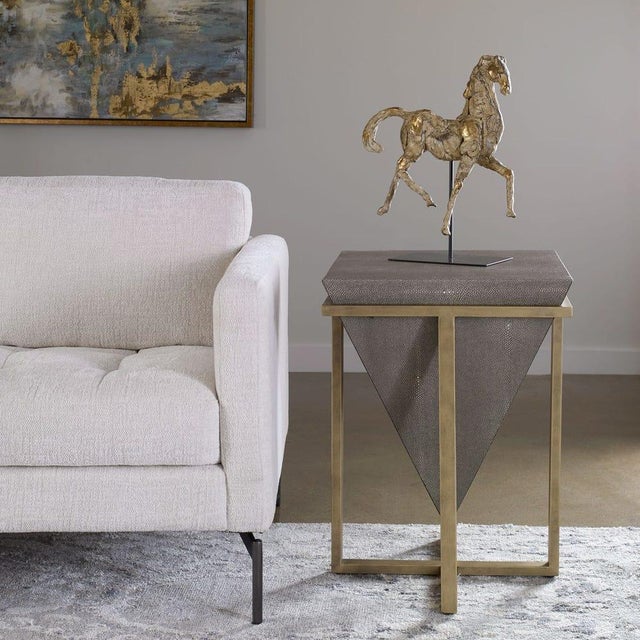 Not Yet Made - Made To Order Geometric Shagreen Accent Table For Sale - Image 5 of 5