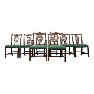 Vintage Chippendale Dining Chairs - Complete Set of 8 For Sale