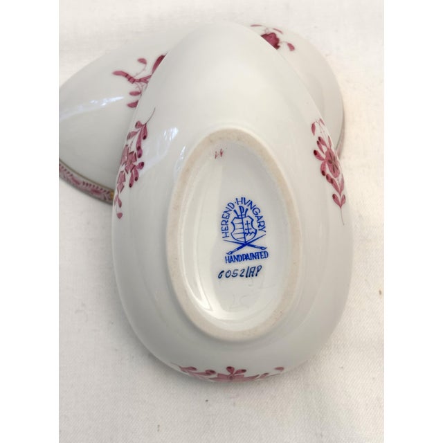 Ceramic Late 20th Century Herend Raspberry and Gold Porcelain Egg-Shaped Trinket Box For Sale - Image 7 of 7
