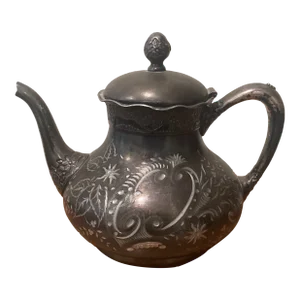 Antique Pairpoint Mfg. Co. Quadruple Plate Silver-Plated Floral Coffee/Teapot #326 6 Circa 1840s