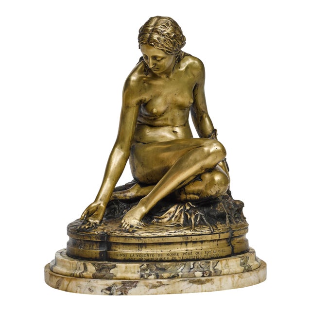 A Gilt Bronze Figure of a Water Nymph, France, 19th Century For Sale