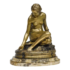 A Gilt Bronze Figure of a Water Nymph, France, 19th Century