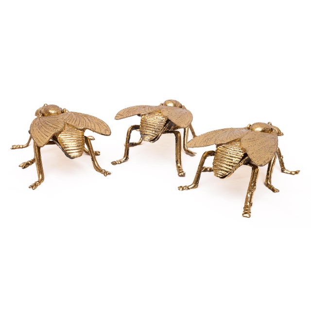 Gold Leaf Gilded Fly Ashtrays, 1930s, Set of 3 For Sale - Image 3 of 9