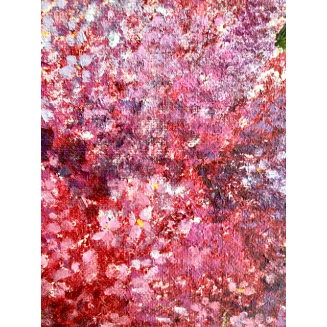 Vintage Original Oil Painting “Lilacs in Vase” in Wood Frame For Sale In New York - Image 6 of 13