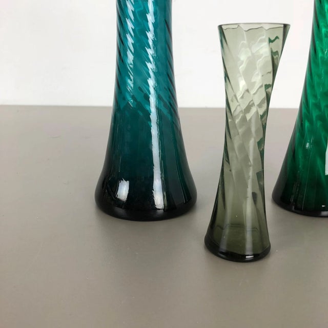 German Hand Blown Crystal Glass Vases from Alfred Taube, 1960s, Set of 3 For Sale - Image 6 of 16
