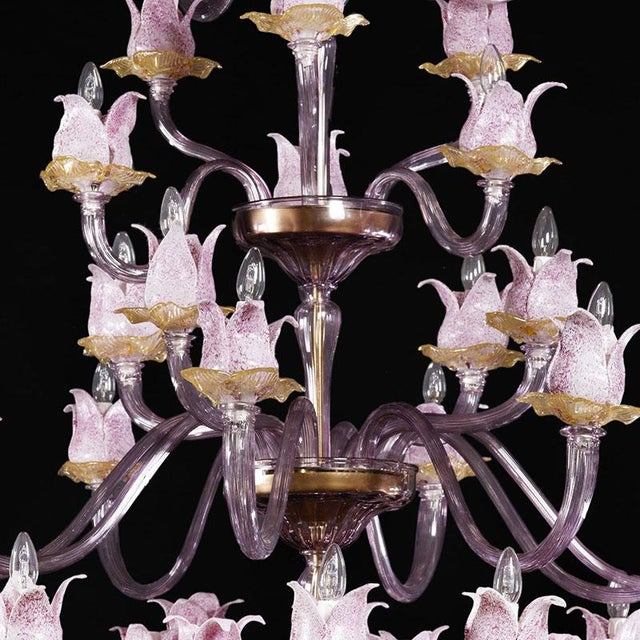 Magnolia Chandelier in Murano Glass, 1950s For Sale - Image 6 of 9