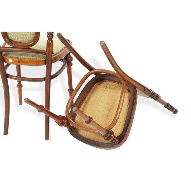 Antique Art Nouveau Bentwood Loveseat Bench and Side Chairs Salon Suite, 1900s For Sale - Image 9 of 10