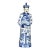 1940s Blue White Statuette of Chinese Figure With Dragon Traditional Robe and Character Reign For Sale - Image 10 of 13