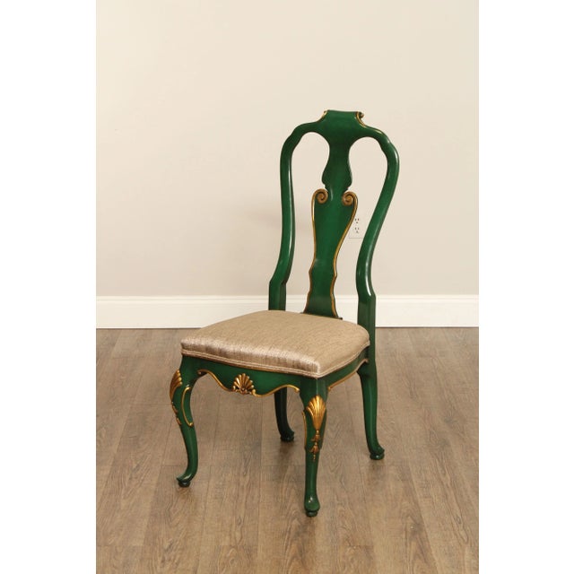Karges Rococo Style Green and Gold Set of 12 Dining Chairs For Sale - Image 11 of 12