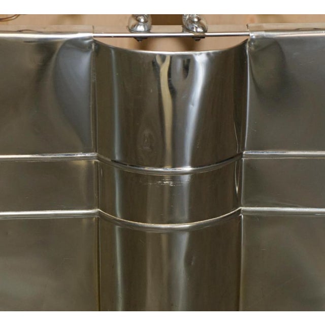 Gold Art Deco Polished Chrome Fire Guard Screen with Bear on Top, 1920s For Sale - Image 8 of 18