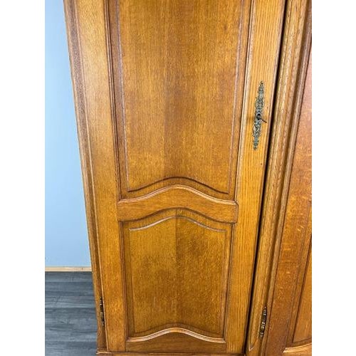 Gold Vintage French Louis XVI Style Wardrobe in Oak For Sale - Image 8 of 12