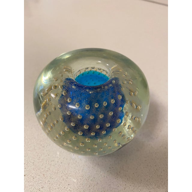 1960s Murano Bubble Glass Candlesticks - a Pair For Sale - Image 5 of 8