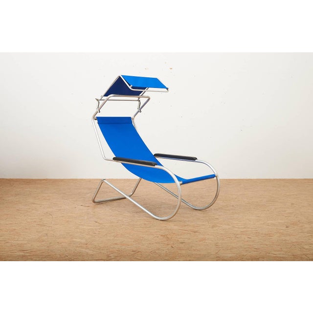 Lido Lounger in Blue by Battista and Gino Giudici, 1935 For Sale - Image 10 of 15