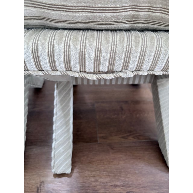 Pair of Upholstered X Leg Benches For Sale - Image 10 of 14