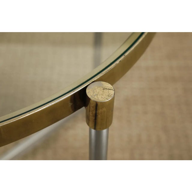 Pair of Mid-Century Brass & Steel Side Tables in the Manner of Maison Jansen For Sale - Image 13 of 18