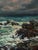 Coast Storm by Sparky LeBold | Oil on canvas depicting turbulent waves crashing on rocky shore. For Sale