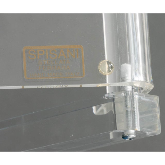 Spisani Italian Clear Acrylic Folding Tables, Pair For Sale In New York - Image 6 of 6