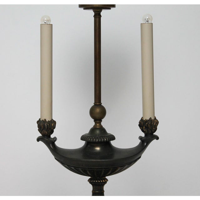 Brass Vintage Stiffel Neoclassical-Style Brass Bouillotte-Style Table Lamp For Sale - Image 8 of 15