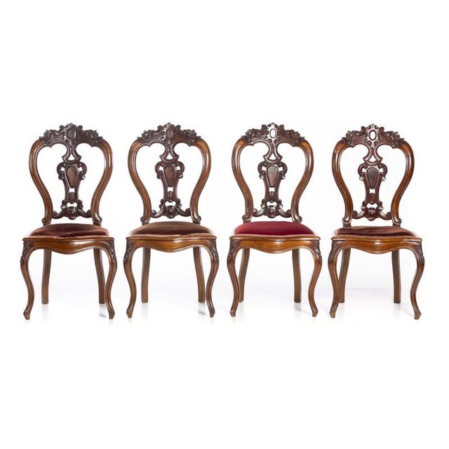 19th Century Romantic Chairs in Rosewood, Set of 4 For Sale - Image 6 of 6