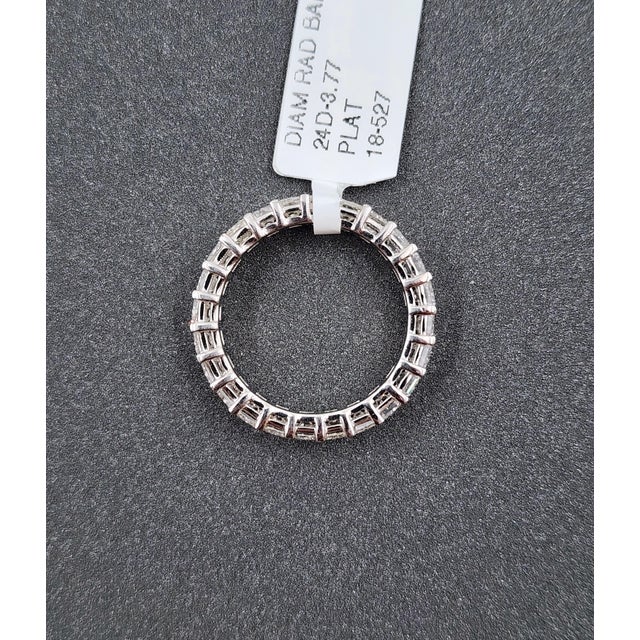 3.77 Ct Platinum Radiant Eternity Band Size 6.5 For Sale In Chicago - Image 6 of 9